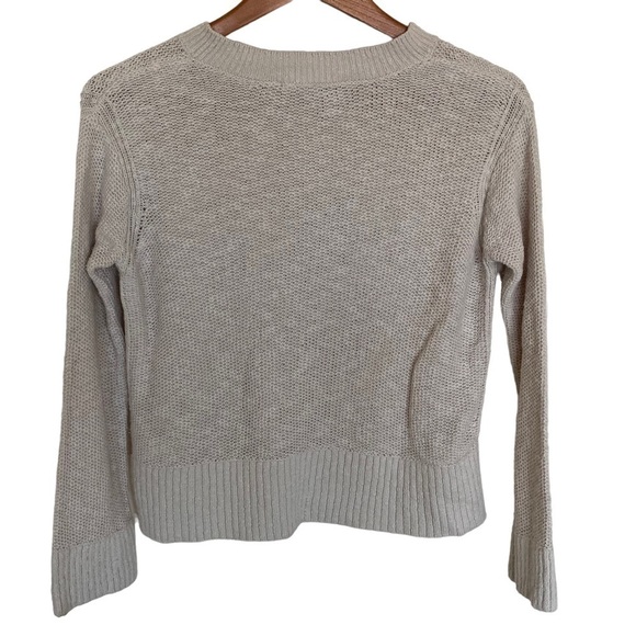 EVERLANE Cotton-Linen Knit V-Neck Sweater, Size X-Small - Picture 4 of 10
